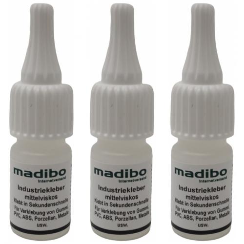 3 x madibo Industriekleber - Inhalt: 10 Gramm - Viskositt: mittelviskos