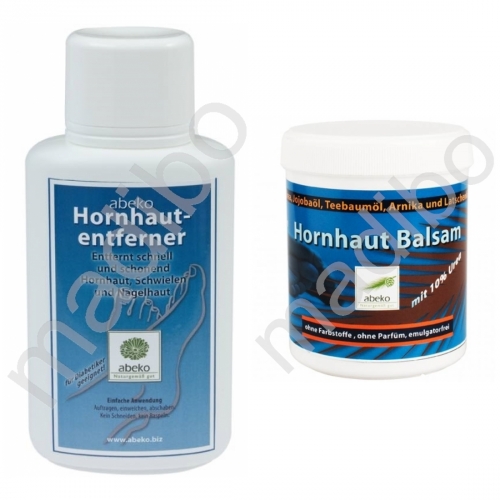 abeko Hornhautentferner 250 ml + Hornhaut Balsam enthlt 10% Urea ohne Farbstoffe 250 ml